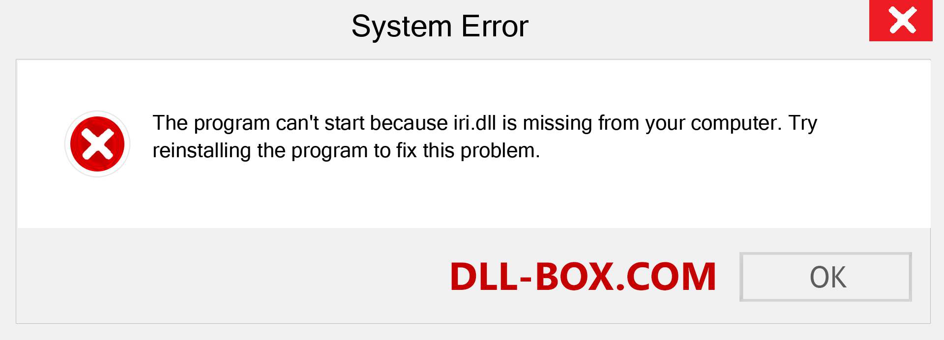  iri.dll file is missing?. Download for Windows 7, 8, 10 - Fix  iri dll Missing Error on Windows, photos, images